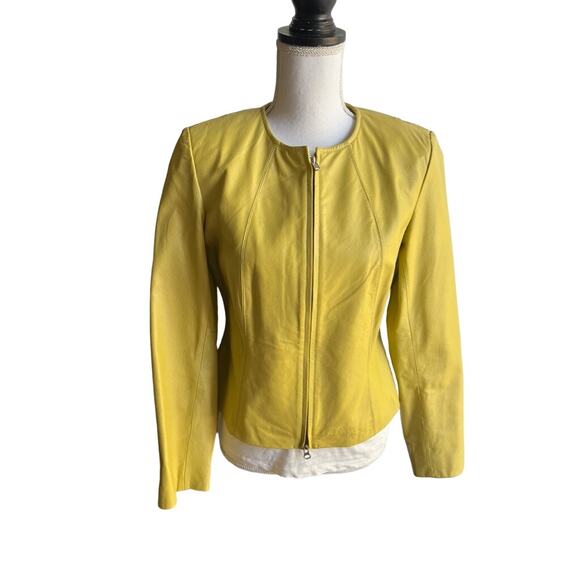 Newport News Jackets & Blazers - Newport News ladies tailored mustard leather jacket size 6